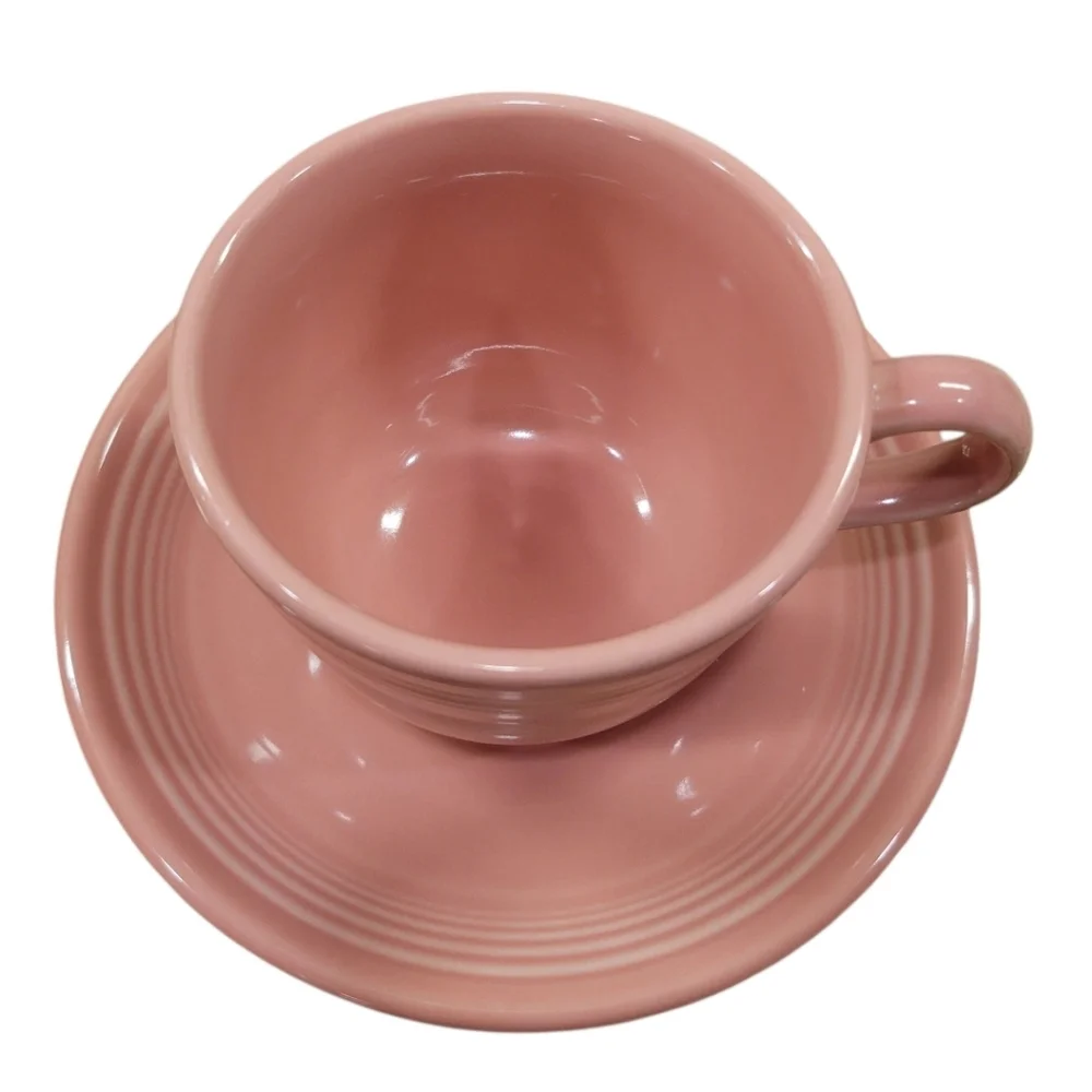 Fiesta Rose Teacup and Saucer Set